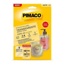 Etiqueta adesiva Transparente A5TR com 3 unidades - Pimaco