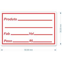 Etiqueta Adesiva VALIDADE/FABRICAÇÃO/PESO/PREÇO Pacote com 5 (100 Etiquetas por Pacote)