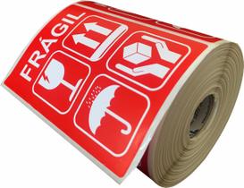 Etiqueta Adesivo Frágil 105x75mm 2 Rolos 500 unidades Etiqueta Adesivo Frágil 105x75mm 2 Rolos 500 unidades
