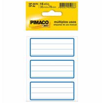 Etiqueta Adesivo Para Caderno 35x78mm Tarja Azul 15 Pimaco - 5 Folhas Pimaco - 5fl