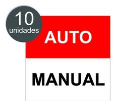 Etiqueta Adesivos Sinalização Auto Automático Manual Automação Indústria 10 Peças