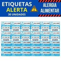 Etiqueta Alerta Alergia Alimentar Personalizada Vinil 30un - Tectoner
