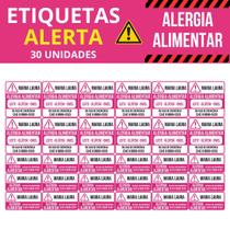 Etiqueta Alerta Alergia Alimentar Personalizada Vinil 30un - Tectoner