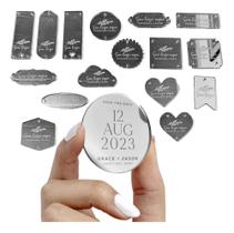 Etiqueta Aplique Tag Personalizado Acrílico Espelhado Prata- 20un - Forja Design Etiqueta Aplique Tag Personalizado Acrílico Espelhado Prata- 20un - Forja Design