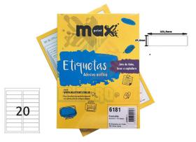 Etiqueta Auto Adesiva Papel Carta 20 Etiquetas por Folha Pacote com 100 Folhas Ref.6181 - Maxprint