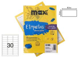 Etiqueta Auto Adesiva Papel Carta 30 Etiquetas por Folha Pacote com 100 Folhas Ref.6180 - Maxprint