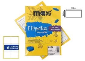 Etiqueta Auto Adesiva Papel Carta 6 Etiquetas por Folha Pacote com 100 Folhas Ref.6184 Etiqueta Auto Adesiva Papel Carta 6 Etiquetas por Folha Pacote com 100 Folhas Ref.6184