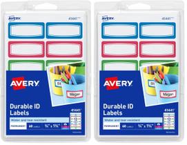 Etiqueta Avery Durable para equipamentos infantis 60 etiquetas retangulares x2
