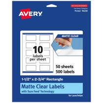 Etiqueta Avery Matte Clear Retangle 1,5 x 2,75 cm 500 etiquetas