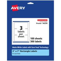 Etiqueta Avery Matte White Retangle 3x7cm 300 imprimível Etiqueta Avery Matte White Retangle 3x7cm 300 imprimível
