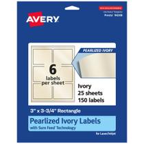 Etiqueta Avery Pearlized Ivory Retangle 3x3,75cm 150 unidades