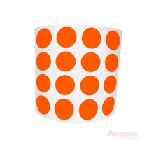 Etiqueta Bolinha Controle Laranja Fluorescente 6Mm Rolo