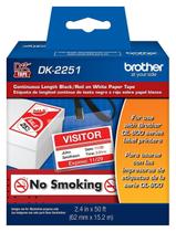 Etiqueta Brother DK-2251 Preto e Vermelho sobre Branco 62mm