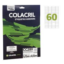 Etiqueta Carta 16,93Mm X 44,45Mm 25 Folhas Cc289 Colacril