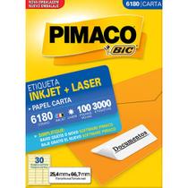 Etiqueta Carta Inkjet Laser 6180 - Pimaco