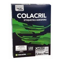 Etiqueta colacril a4354 25,4 x 99 c/ 100 fls - 22 etiq. p/ folha Etiqueta colacril a4354 25,4 x 99 c/ 100 fls - 22 etiq. p/ folha