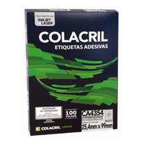 Etiqueta Colacril A4354 (25,4 x 99 mm) - Caixa Com 100 Fls