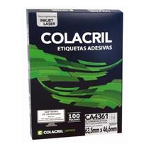 Etiqueta colacril a4361 63,5 x 46,6 c/ 100 fls - 18 etiq. p/ folha