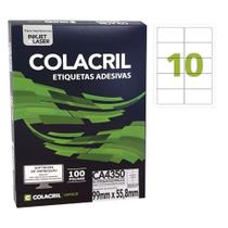 Etiqueta Colacril CA4350 10 por folha 99mmx55,8mm com 100 fl