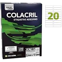 Etiqueta Colacril CC181 20 por folha 25,4mmx101,6mm com 100