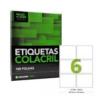 Etiqueta Colacril CC184 (84,7x101,6 mm) - Caixa Com 100 Fls