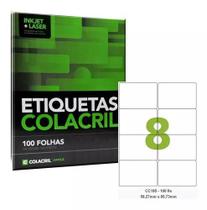 Etiqueta Colacril CC195 (59,27x85,73 mm) Caixa Com 100 Fls