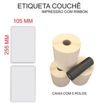 Etiqueta Couchê 105x255 Caixa C/5 Rolos