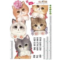 Etiqueta da altura do gráfico de crescimento do bebê para crianças régua da parede da altura de Diy com gato bonito Etiqueta da altura do gráfico de crescimento do bebê para crianças régua da parede da altura de Diy com gato bonito