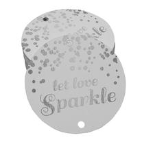 Etiqueta de Garrafa de Casamento "Let Love Sparkle" com Folha Dourada - Inkdotpot