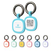 Etiqueta de identificação para animais de estimação com código QR Pawaii Silent Silicone Dog Sky Blue
