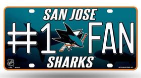 Etiqueta de matrícula Rico Industries NHL San Jose Sharks Etiqueta de matrícula Rico Industries NHL San Jose Sharks
