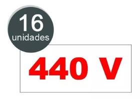 Etiqueta de Sinalização 440 440v Auto Adesiva Para Tomadas - Cartela com 16 Unidades