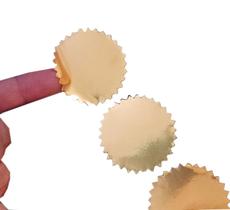 Etiqueta Dourada, Serrilhada 5x5cm P/ Chancela Rolo 500 Unid