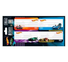 Etiqueta escolar adesiva hot wheels - tilibra