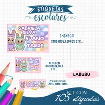 Etiqueta Escolar Personalizada Labubu 105 Unidades ( Envie o nome no Chat )