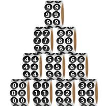 Etiqueta Glenmal, 5000 peças, adesivos numéricos, 0,5", redondos, 10 rolos