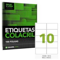 Etiqueta Impressora A4 99 X 55,8mm Colacril 100Fls CA4350