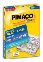 Etiqueta Ink-jet/laser A4 21,2x38,2 351 Pimaco 6500 Un