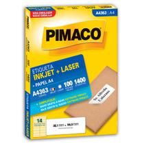 Etiqueta Ink-jet/laser A4 38,1X99,0mm A4363 Pimaco PT/1400