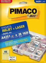 Etiqueta Ink-jet/laser A4251 21,2 x 38,2 Mm Com 1625 Etiquetas Pimaco