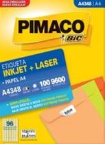 Etiqueta Inkjet/Laser A4 348 17x31 9600 Unidades Pimaco - 1