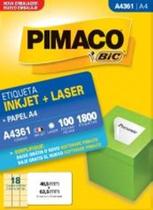 Etiqueta Inkjet/Laser A4 361 46,5x63,5 1800 Unidades Pimaco - 1