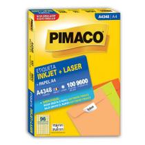 Etiqueta inkjet/laser A4348 com 100 folhas - Pimaco