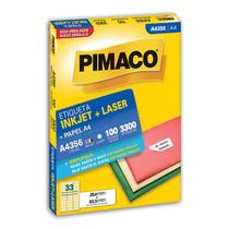 Etiqueta inkjet/laser A4356 com 100 folhas Pimaco