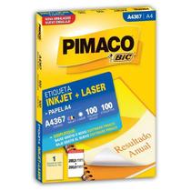 Etiqueta Inkjet/Laser A4367 100 Un - Pimaco