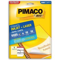 Etiqueta Inkjet + Laser Carta 10 Folhas 279,4 X 215,9Mm 6085