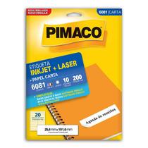 Etiqueta inkjet/laser carta 6081 com 10 folhas Pimaco
