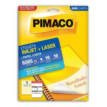 Etiqueta inkjet/laser carta 6085 com 10 folhas Pimaco