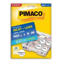 Etiqueta inkjet/laser carta 6093 com 10 folhas - Pimaco