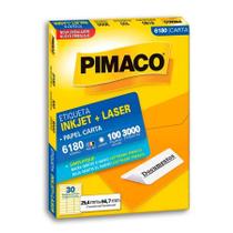 Etiqueta inkjet/laser carta 6180 com 100 folhas - Pimaco